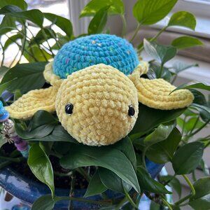 Crochet Turtle Plush Amigurumi – Handmade Easter Basket Stuffer